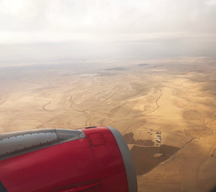 View flying into Amman